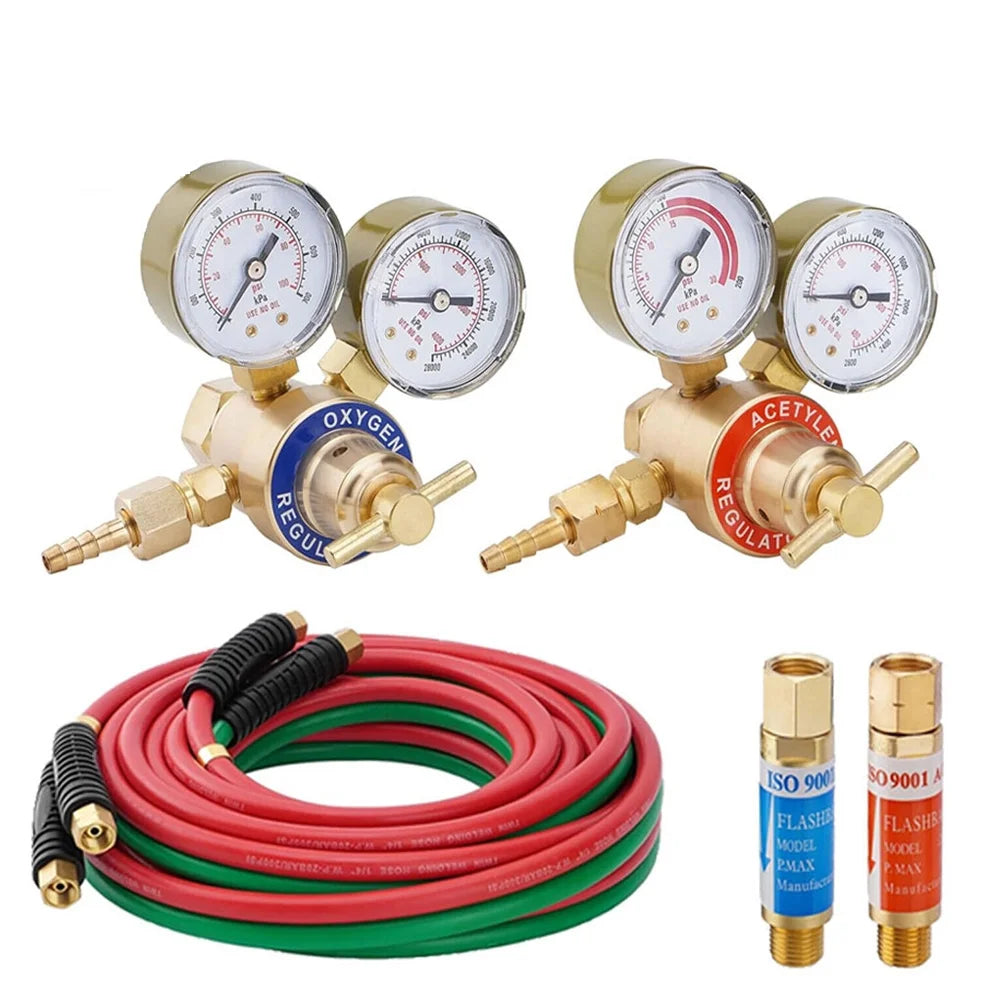 Oxygen and Acetylene Regulator Set Welding Gas Gauges D9926