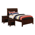 3-Piece Brown Cherry Wood Bedroom Set with 2 Nightstands V7467
