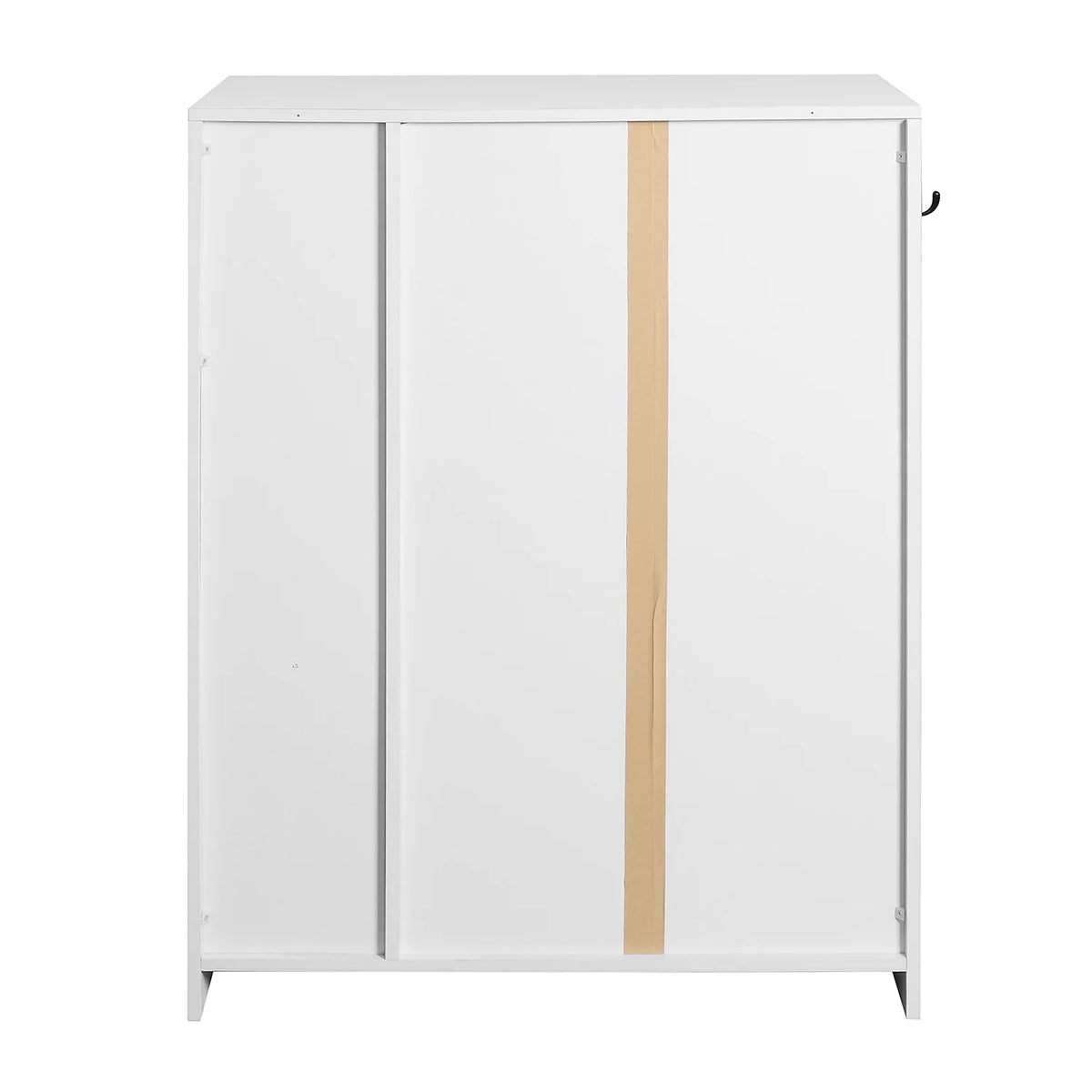 White Freestanding Shoe Rack Organizer with 2 Shutter Door M4629