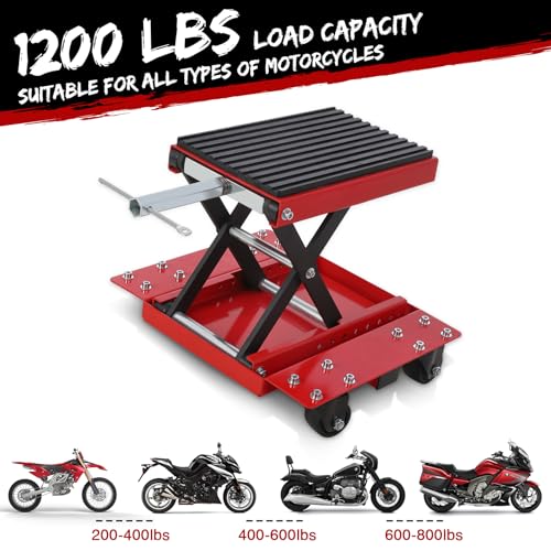 1200LBS Motorcycle Lift Jack Scissor Stand with Wide Deck Z7400
