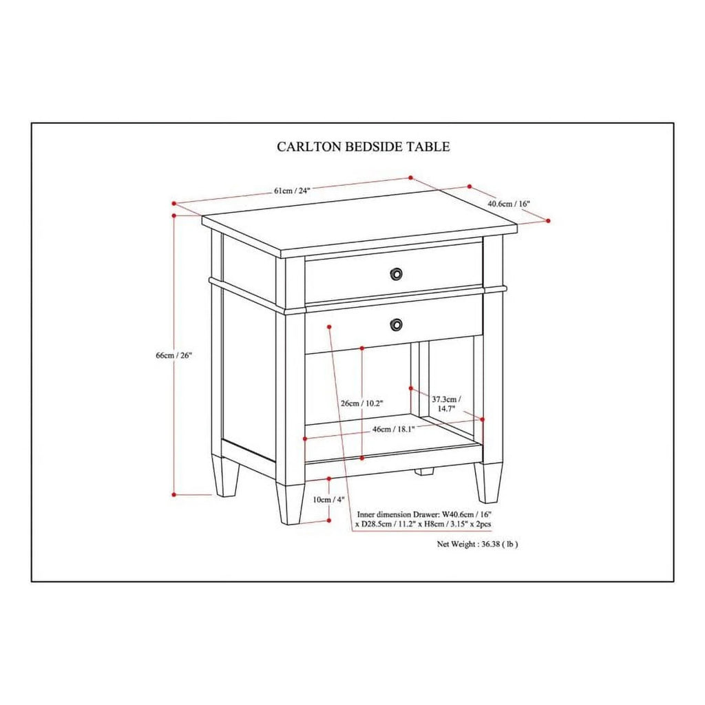 White Wood Nightstand A18521