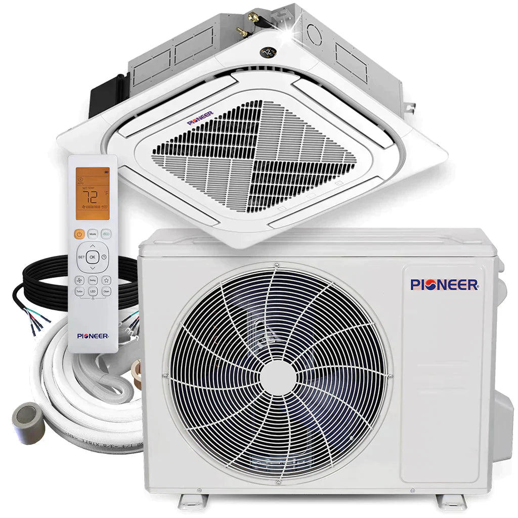 24,000 BTU 20.7 SEER 8-Way Slim Cassette Mini-Split Air Conditioner Heat Pump System B3354
