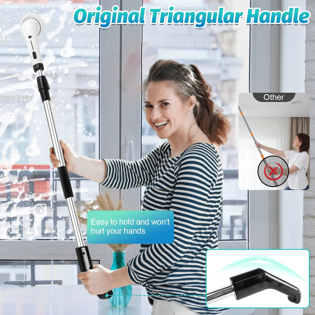 Cordless Electric Spin Scrubber with 8 Replaceable Brush Heads V628