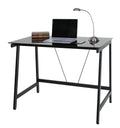 Contemporary Glass Writing Desk Steel Frame Black E947166