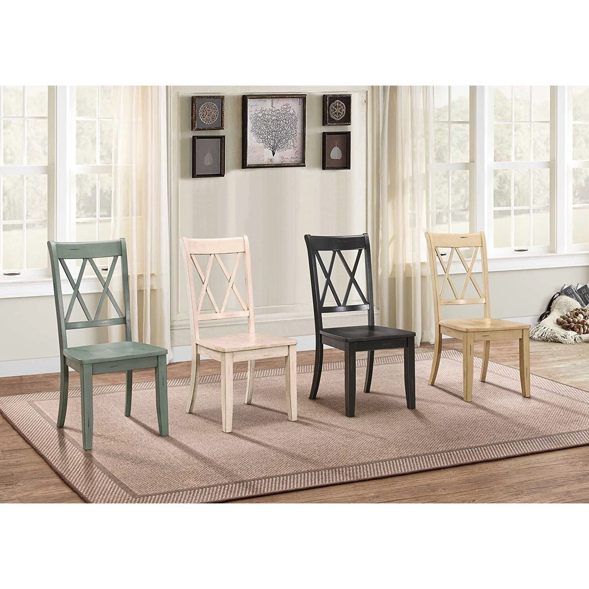 Pine Veneer Side Chair Set of 2 X408091