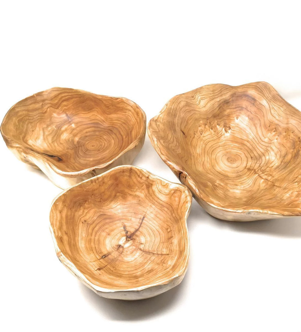 Wooden Bowl Handmade Natural Root Wood Serving Bowl Medium 10"-12" F832541