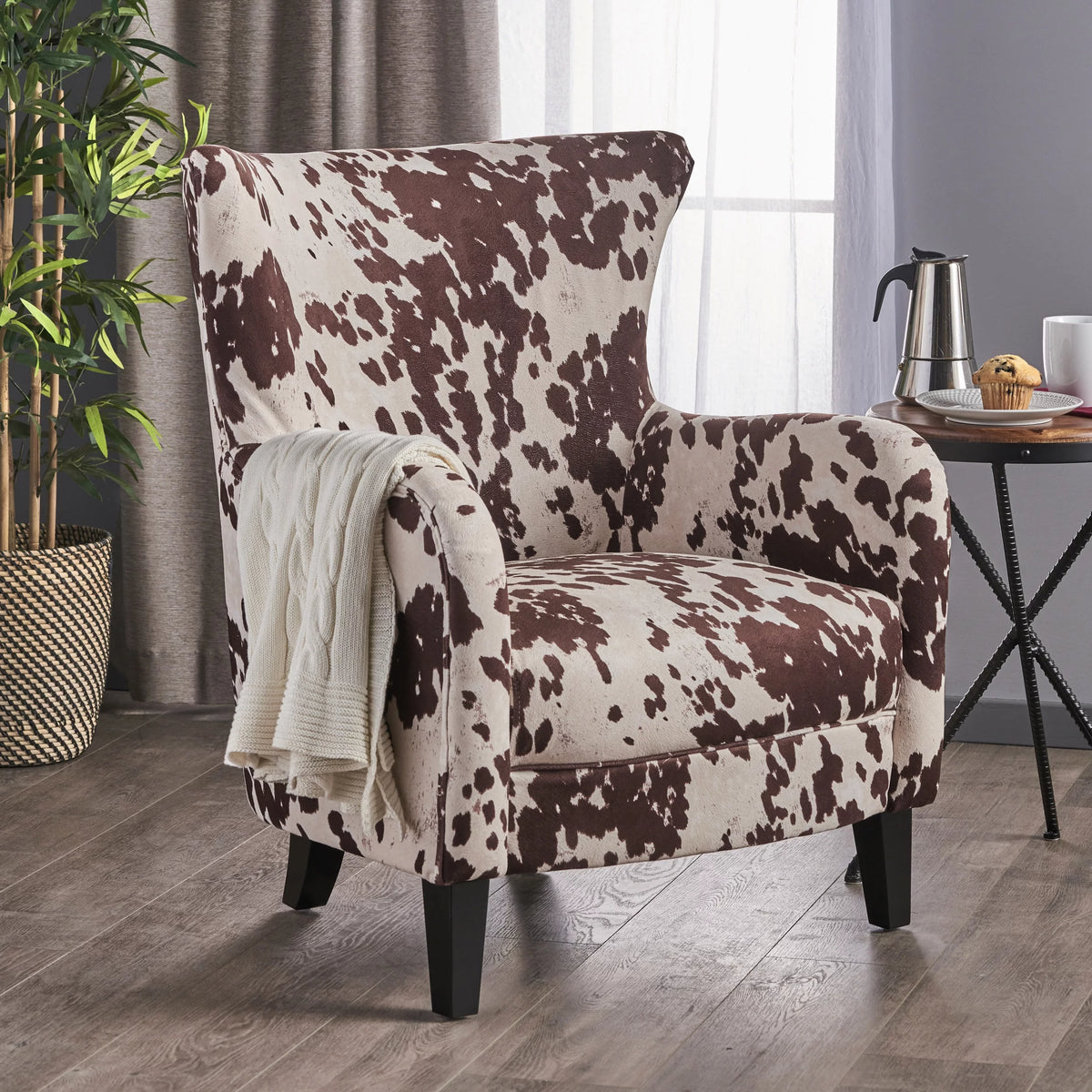 Milk Cow Velvet Club Chair A7095