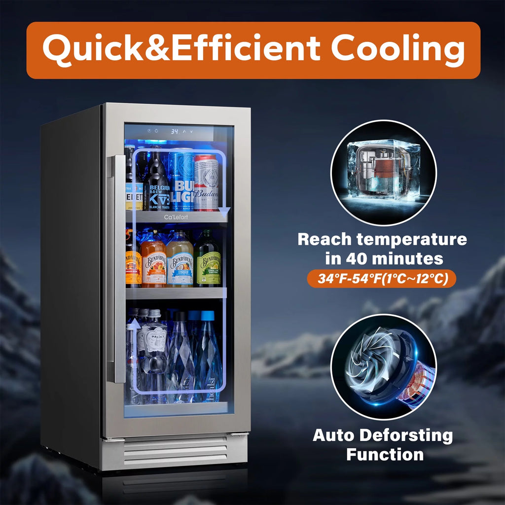 15'' 100 Cans Stainless Steel Beverage Refrigerator Z975