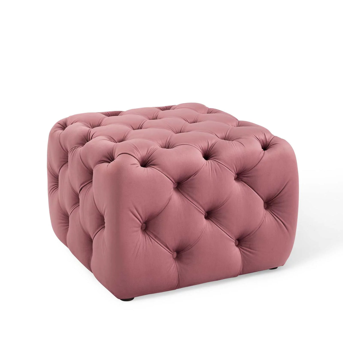 Tufted Button Square Performance Velvet Ottoman T641280