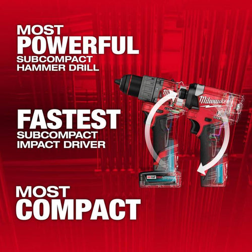 12-Volt Lithium-Ion Brushless Cordless Hammer Drill and Impact Driver Combo Kit E31406