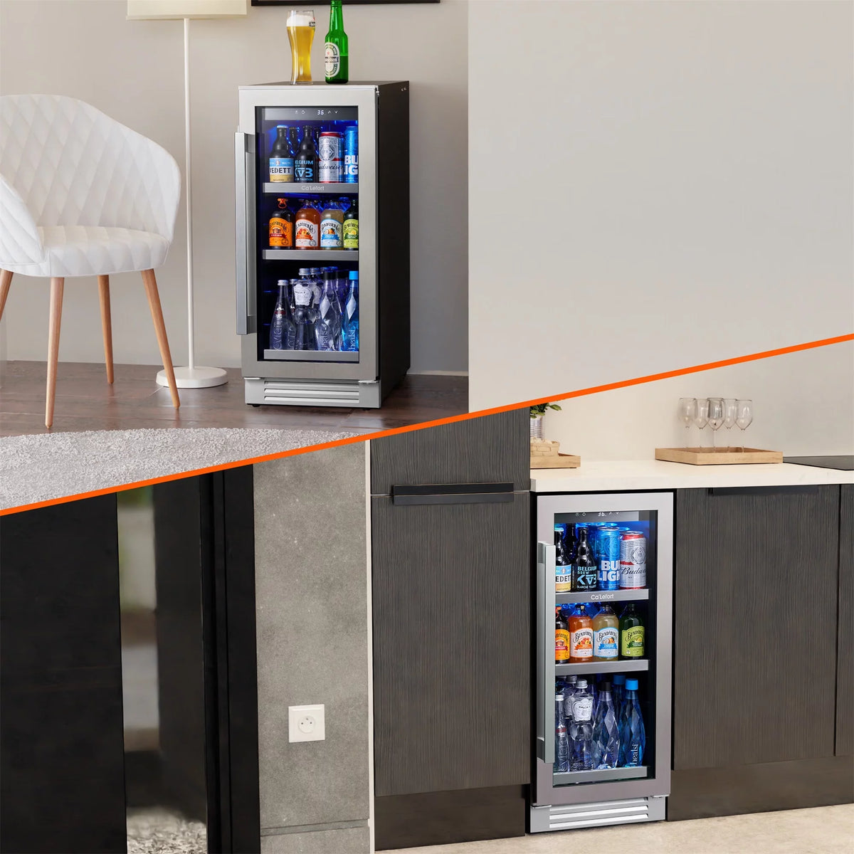 15'' 100 Cans Stainless Steel Beverage Refrigerator Z975