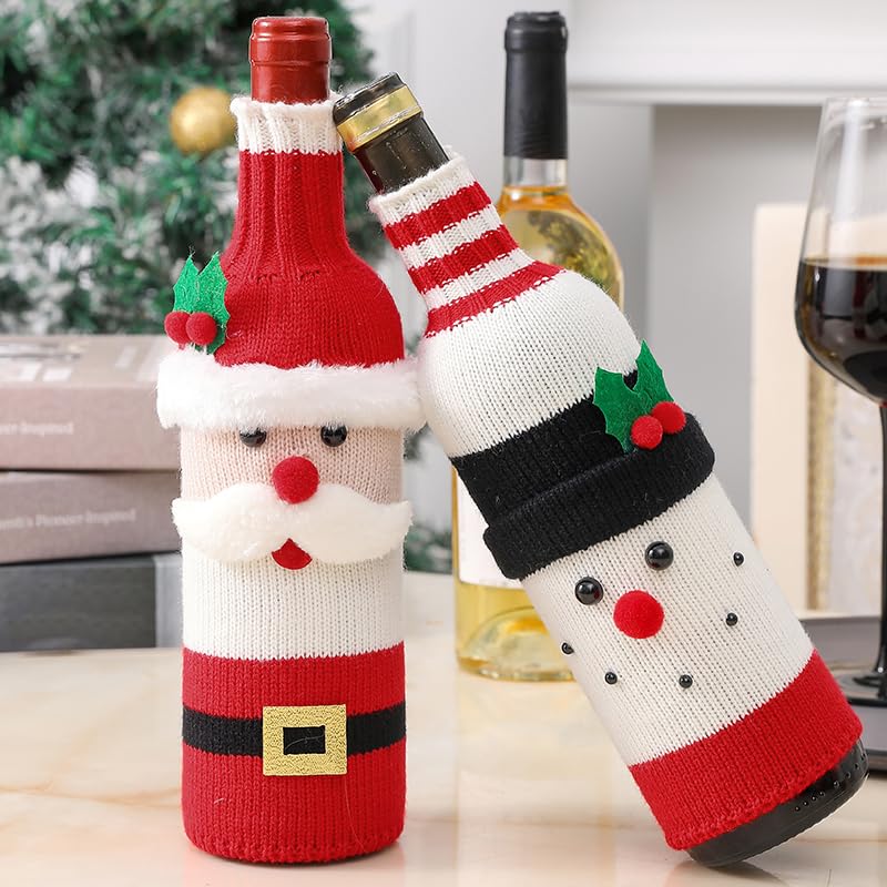 3 Pack Christmas Wine Bottle Cover Knitted Sweater U7208