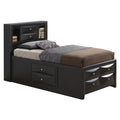 Black Twin Storage Bed U4742