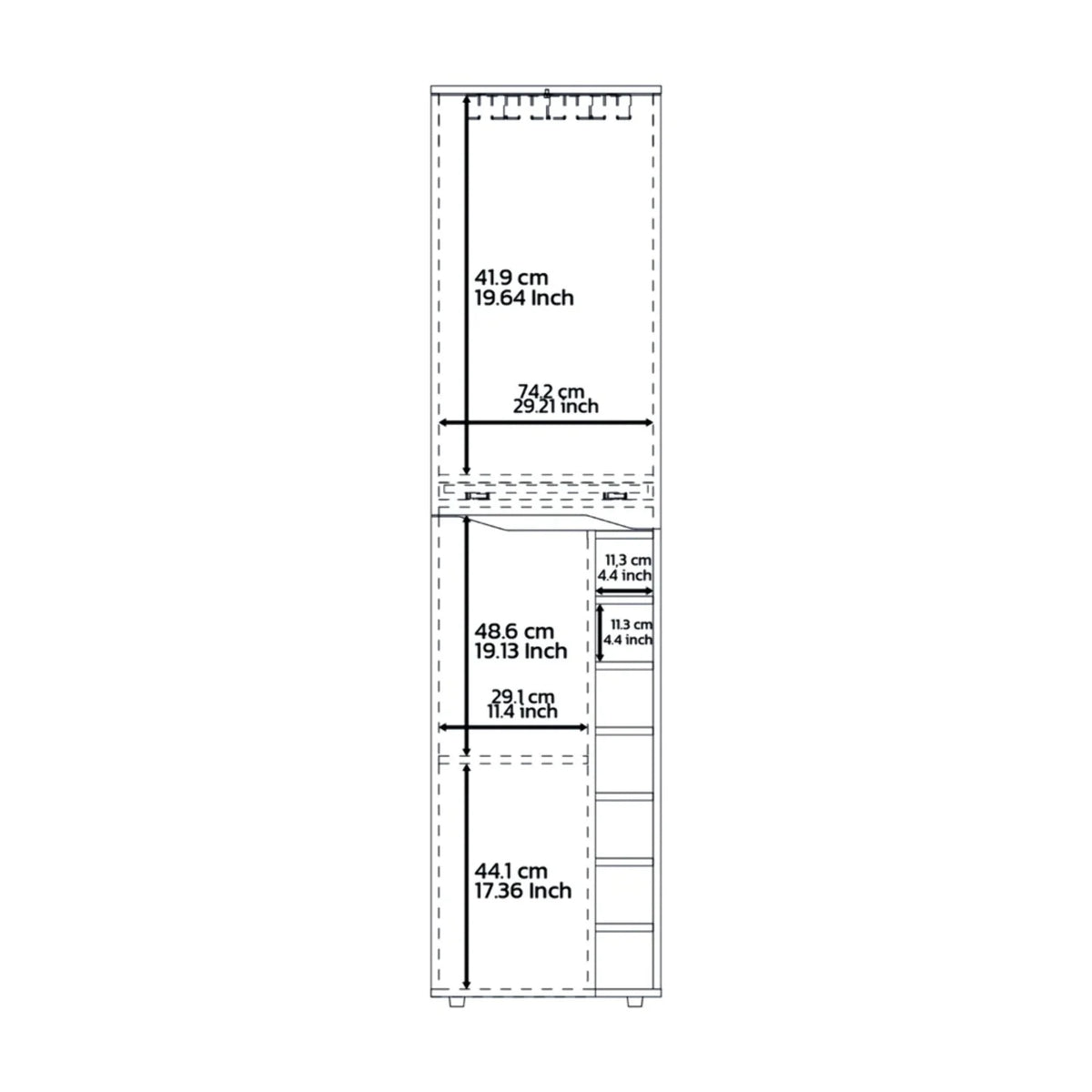 Black Double Door Bar Cabinet A86850
