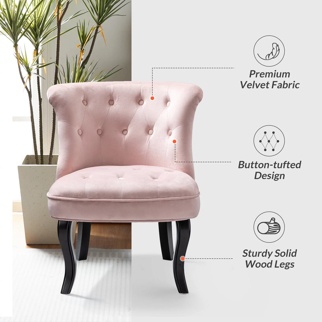 Velvet Tufted Wingback Chair Set of 2 X98764
