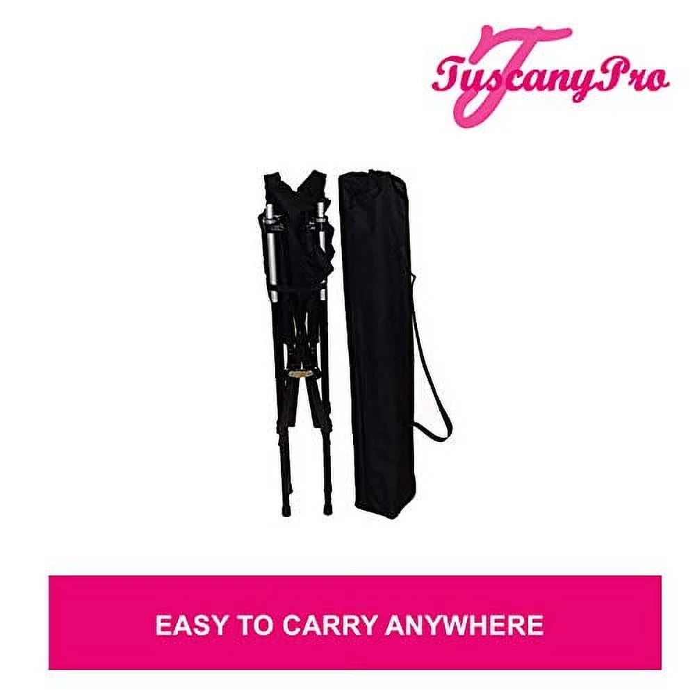 Jet Black Anodized Aluminum Telescopic Folding Director Chair S6149