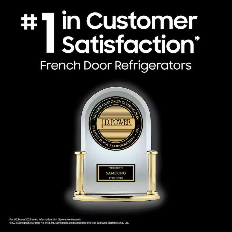 33 in. 24.5 cu. ft. 3-Door French Door Smart Refrigerator in Stainless Steel with Dual Icemaker N104
