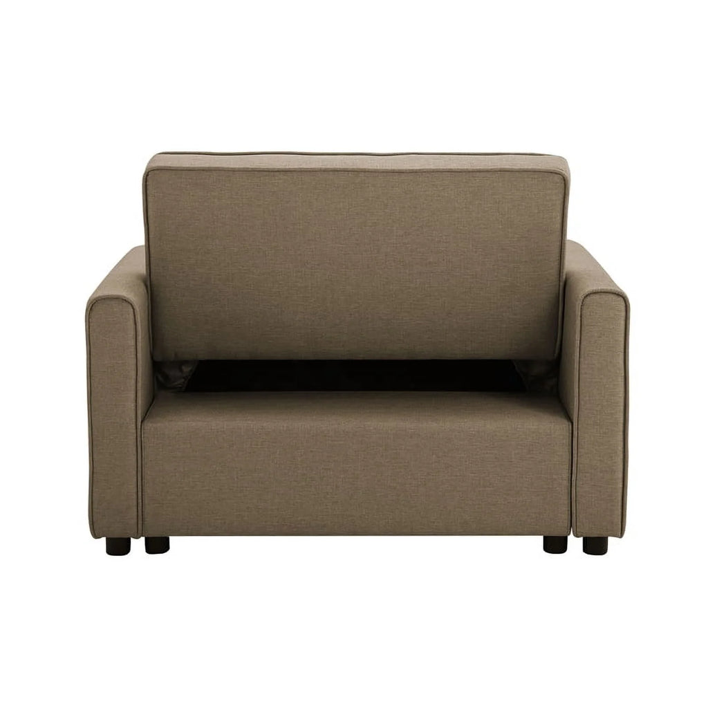 Twin Convertible Sleeper Tan Brown Fabric E755